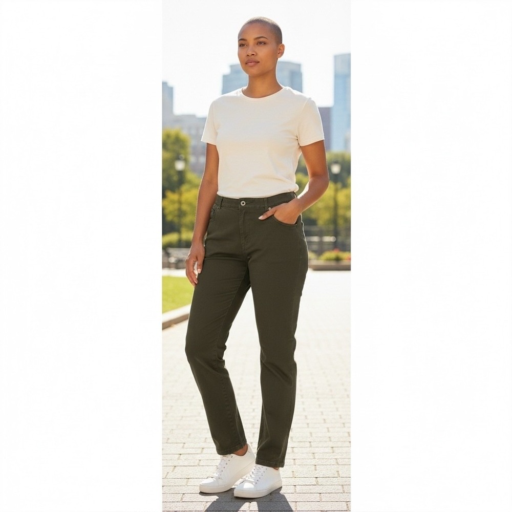 Ruby Rd Womens Olive Green Cargo Pants Size 6 Petite Utility Casual  Comfortable